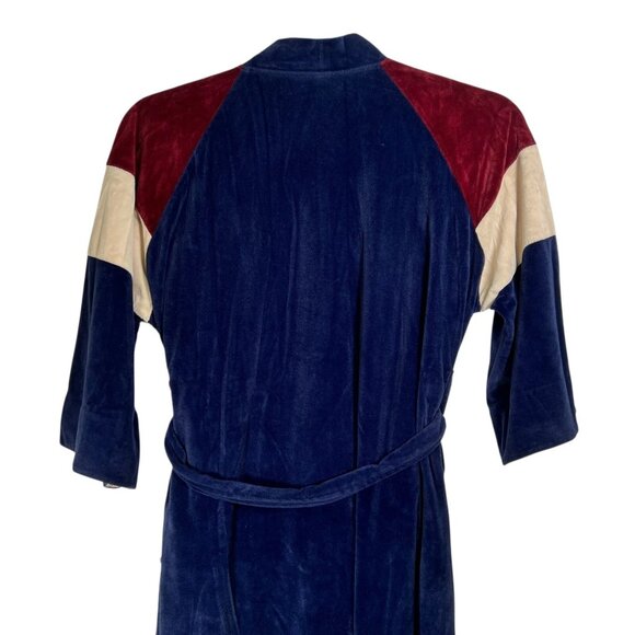 Vintage Christian Dior Monsieur Mens Multicolor Velour Bath Robe One Size - Picture 6 of 9